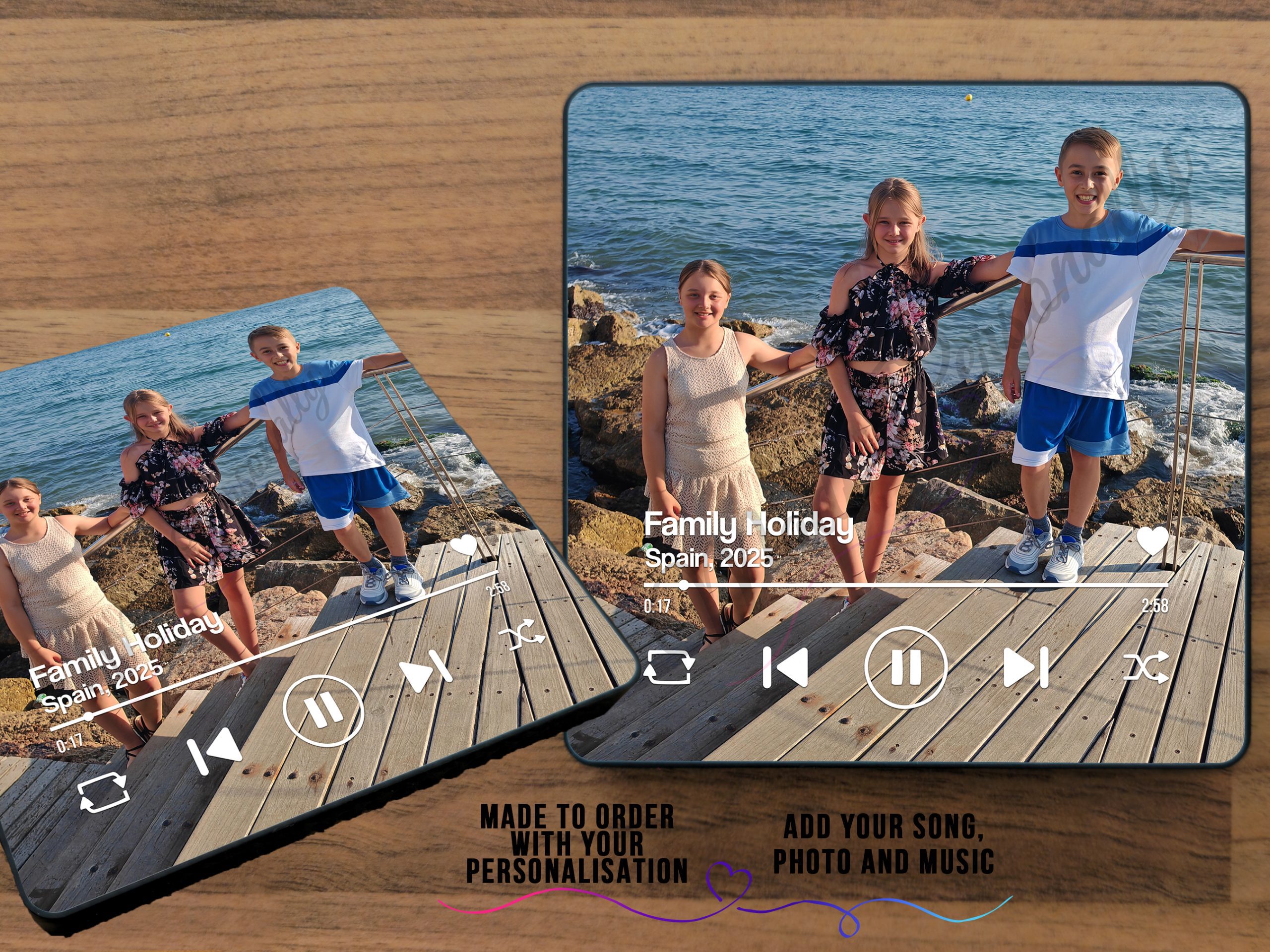 Personalized custom gift example with song lyrics